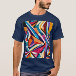 Camiseta Abstrato geométrico trabalho de arte 1223 - T-Shir
