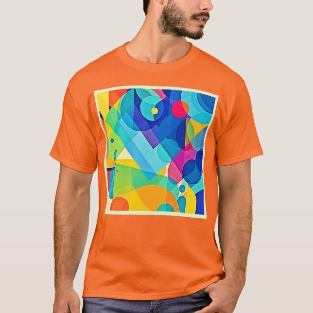 Camiseta Abstrato Geométrico Vibrante (Frente)