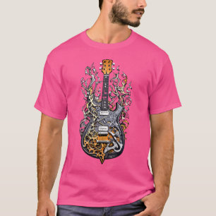 Camiseta Abstrato Graphic Design de Um Violão