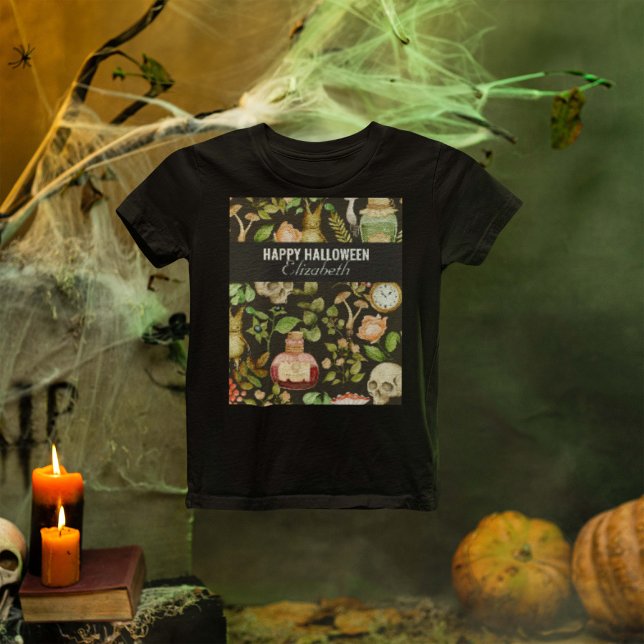 Camiseta Abstrato Halloween do Flor do Cogumelo da Planta d (Criador carregado)