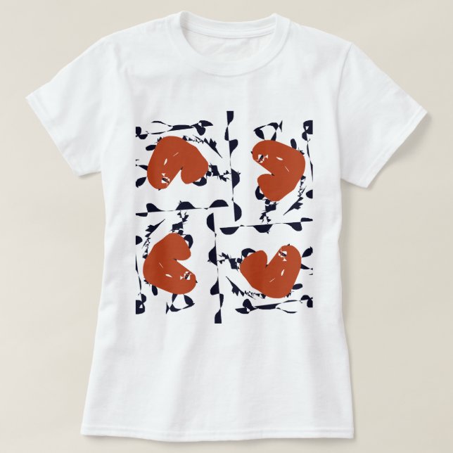 Camiseta Abstrato Hearts (Frente do Design)