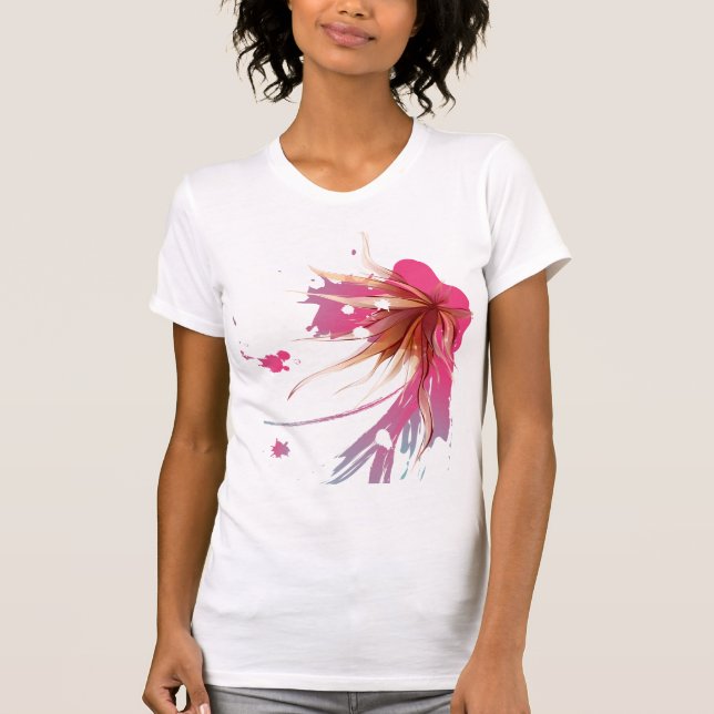 Camiseta Abstrato Hibiscus Flower (Frente)