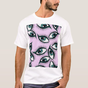 Camiseta Abstrato Icônico Design De Olhos De Montanha