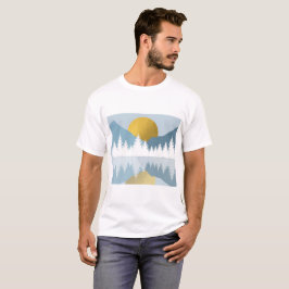 Camiseta Abstrato Landscape Ouro Winter Sunset Sunrise