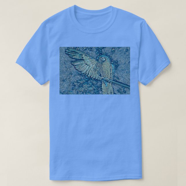 Camiseta Abstrato Macaw Papagaio (Frente do Design)