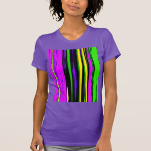 Camiseta Abstrato Mardi Gras Stripes
