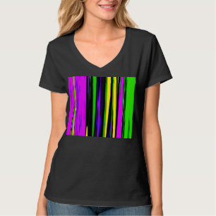 Camiseta Abstrato Mardi Gras Stripes
