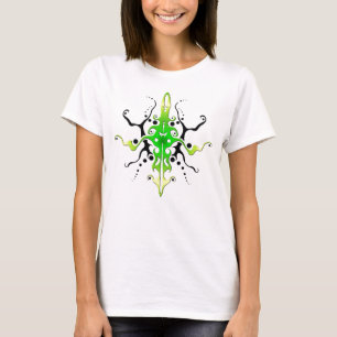 Camiseta Abstrato Máscara Tribal Tattoo Design - verde