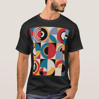 Camiseta Abstrato Memphis: Estilo de Vintagem Geométrico.