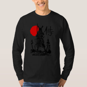 Camiseta Abstrato mínimo do guerreiro de espadas do Samurai