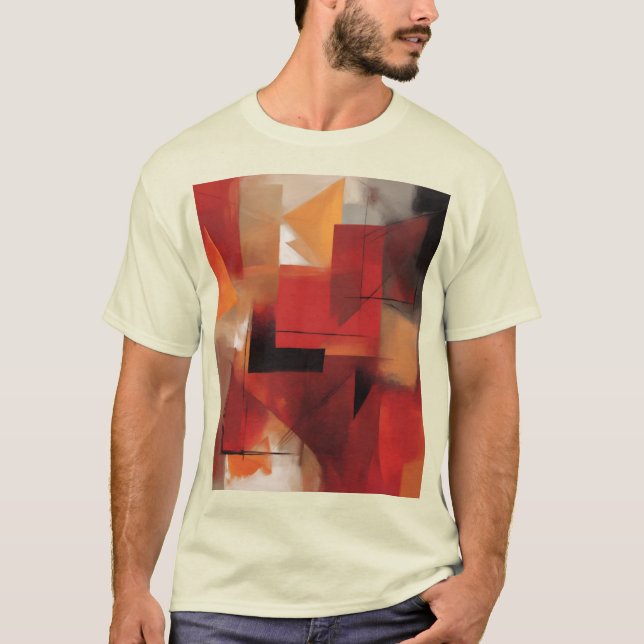 Camiseta Abstrato moderno forma pintura colorida (Frente)