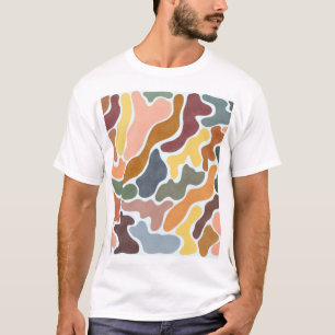 Camiseta Abstrato moderno, ilustração de tons de terra.