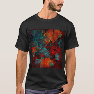 Camiseta Abstrato Moderno Padrão Artístico Legal Colorido