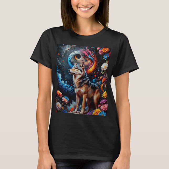 Camiseta Abstrato Moon Wolf (Frente)