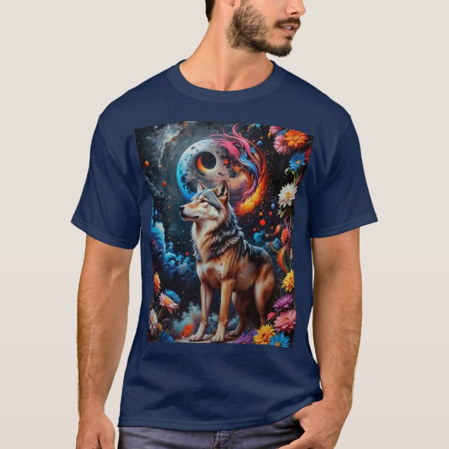 Camiseta Abstrato Moon Wolf (Frente)
