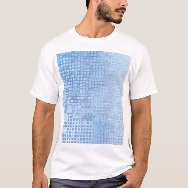 Camiseta Abstrato Mosaico Azul: Fundo brilhante (Frente)