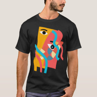 Camiseta Abstrato Multi Color Face Art T-Shirt