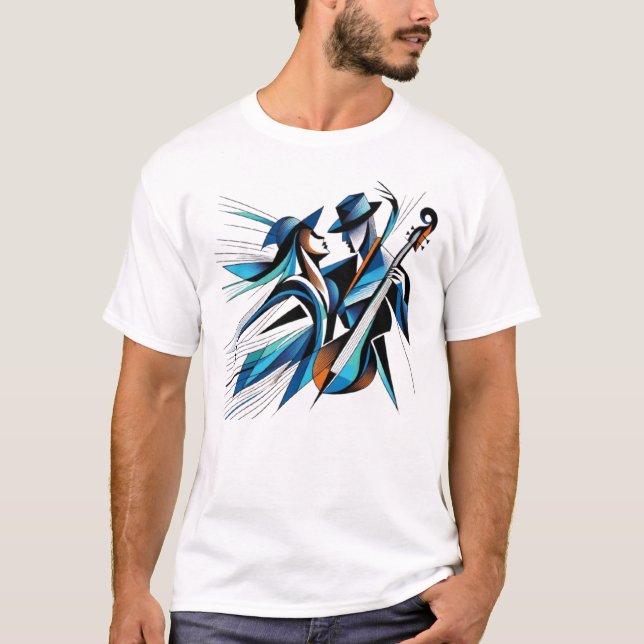 Camiseta Abstrato Musical Duo Art (Frente)