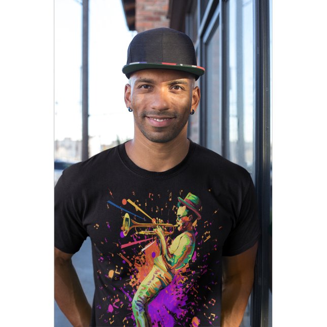 Camiseta Abstrato Musical Jogando Trompete (Criador carregado)