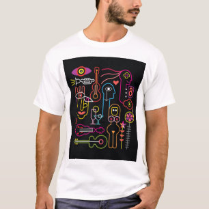 Camiseta Abstrato Neon art design