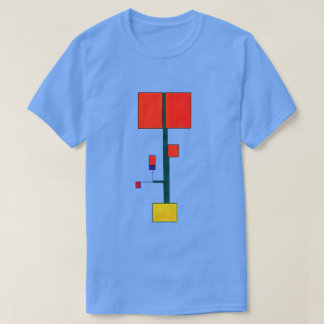 Camiseta Abstrato Novo impressão de arte ao estilo Mondrian