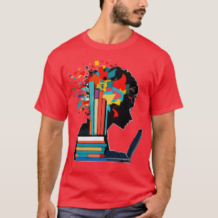 Camiseta abstrato on-line ensinando um garoto sem rosto