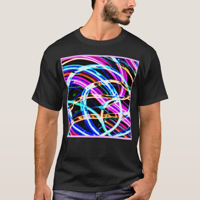 Camiseta Abstrato - Padrão colorido Neon Design (Frente)