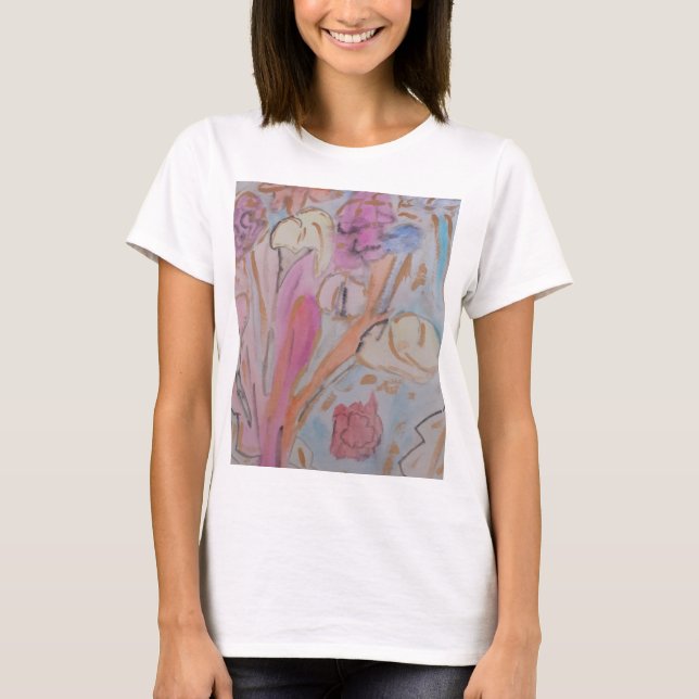 Camiseta Abstrato Pastel Floral (Frente)