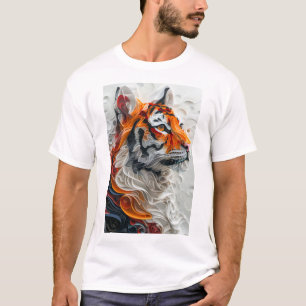 Camiseta Abstrato Picasso Estilo Tiger 3D Gráfico T-Shirt