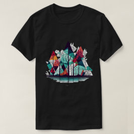 Camiseta Abstrato Pine Árvores