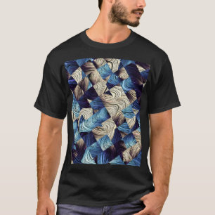 Camiseta Abstrato quadrados azuis de arte digital