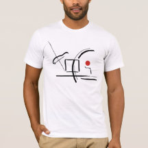 Abstrato Red Ball & Lines Drawing T-Shirt