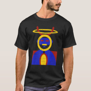 Camiseta Abstrato Retro Bauhaus Estilo Angel Devil Hipster