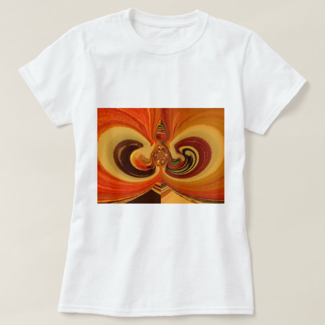 Camiseta Abstrato, rodopia com o Teardrop Center Art Impres (Frente do Design)