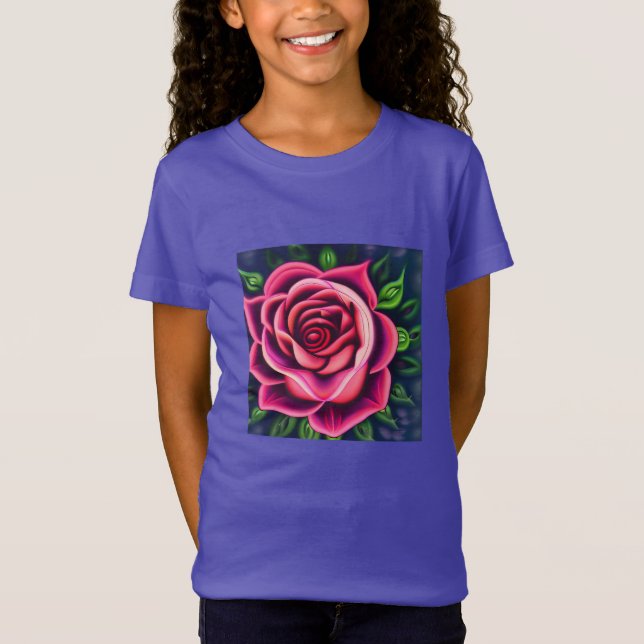 Camiseta Abstrato Romântico Rosa Bloom (Frente)