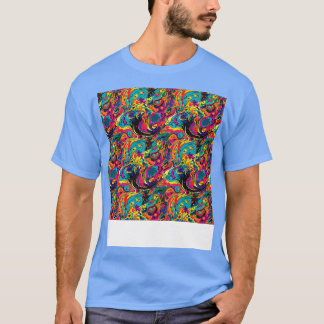 Camiseta Abstrato Sem Costura Linhas Geométricas Padrão For
