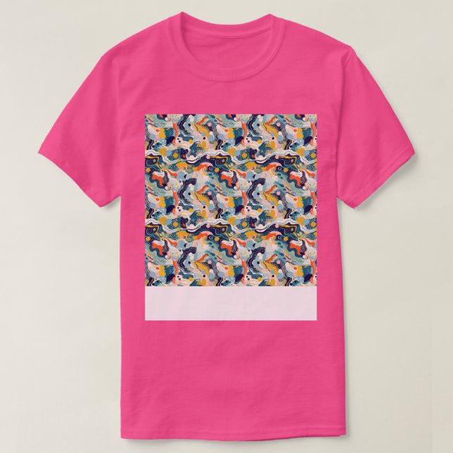 Camiseta Abstrato Sem Costura Linhas Geométricas Padrão For (Frente do Design)