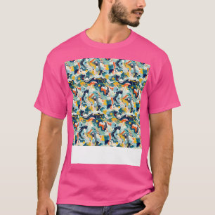 Camiseta Abstrato Sem Costura Linhas Geométricas Padrão For