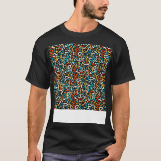 Camiseta Abstrato Sem Costura Linhas Geométricas Padrão For