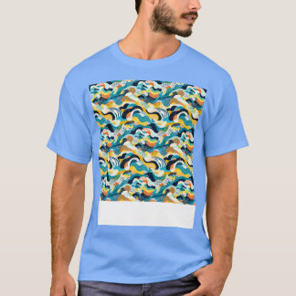 Camiseta Abstrato Sem Costura Linhas Geométricas Padrão For