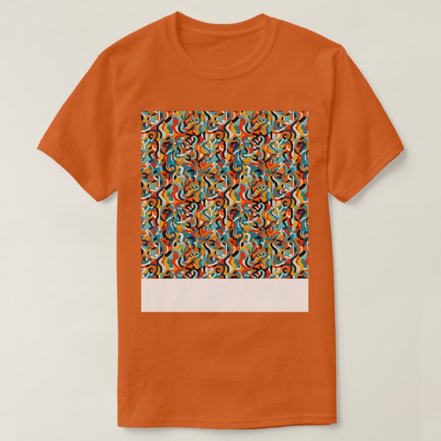 Camiseta Abstrato Sem Costura Linhas Geométricas Padrão For (Frente do Design)