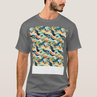Camiseta Abstrato Sem Costura Linhas Geométricas Padrão For
