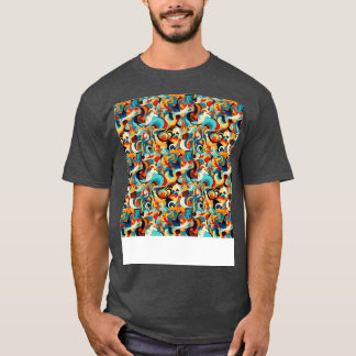 Camiseta Abstrato Sem Costura Linhas Geométricas Padrão For