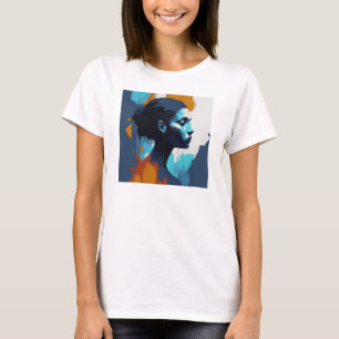 Camiseta Abstrato Serenidade: Arte Silhueta Elegante para M