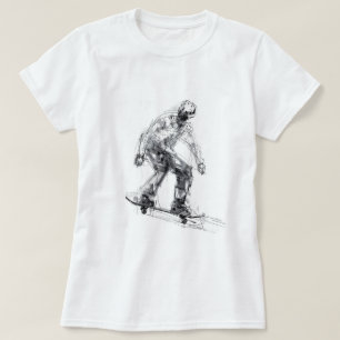 Camiseta Abstrato Skater em Movimento