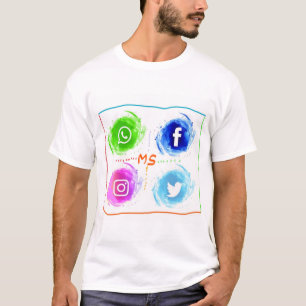 Camiseta abstrato-social-mídia-aquarela-ícones-set_1055-4