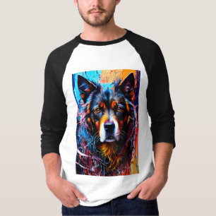 Camiseta Abstrato splash color dog