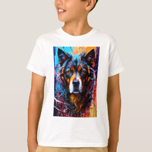 Camiseta Abstrato splash color dog