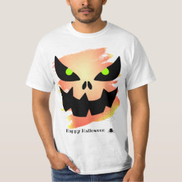 Camiseta Abstrato Spooky Jack o'Lantern Rosto Halloween
