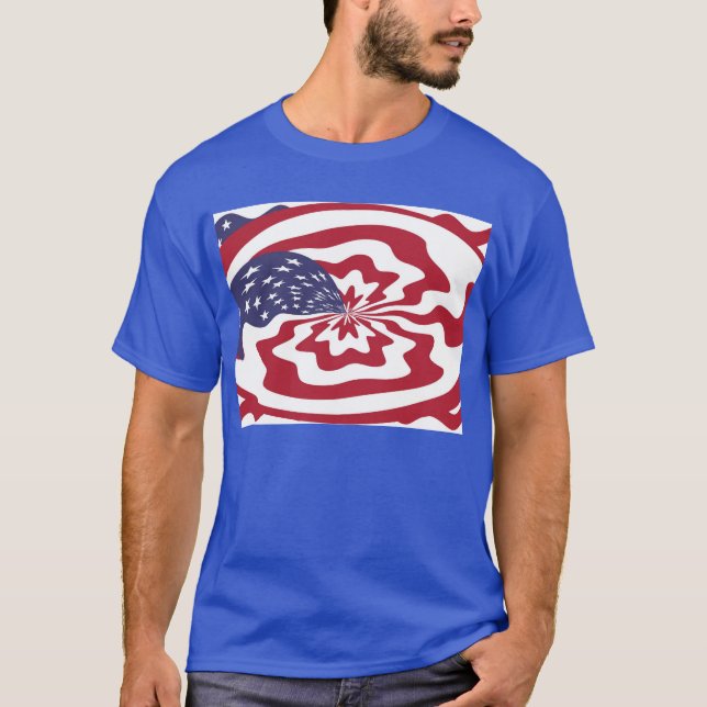 Camiseta Abstrato Stars e stripes Arte Patriótica Americana (Frente)